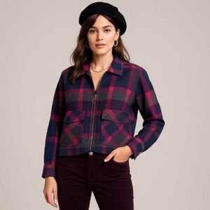 Beachlunchlounge Full Zip Plaid Shacket